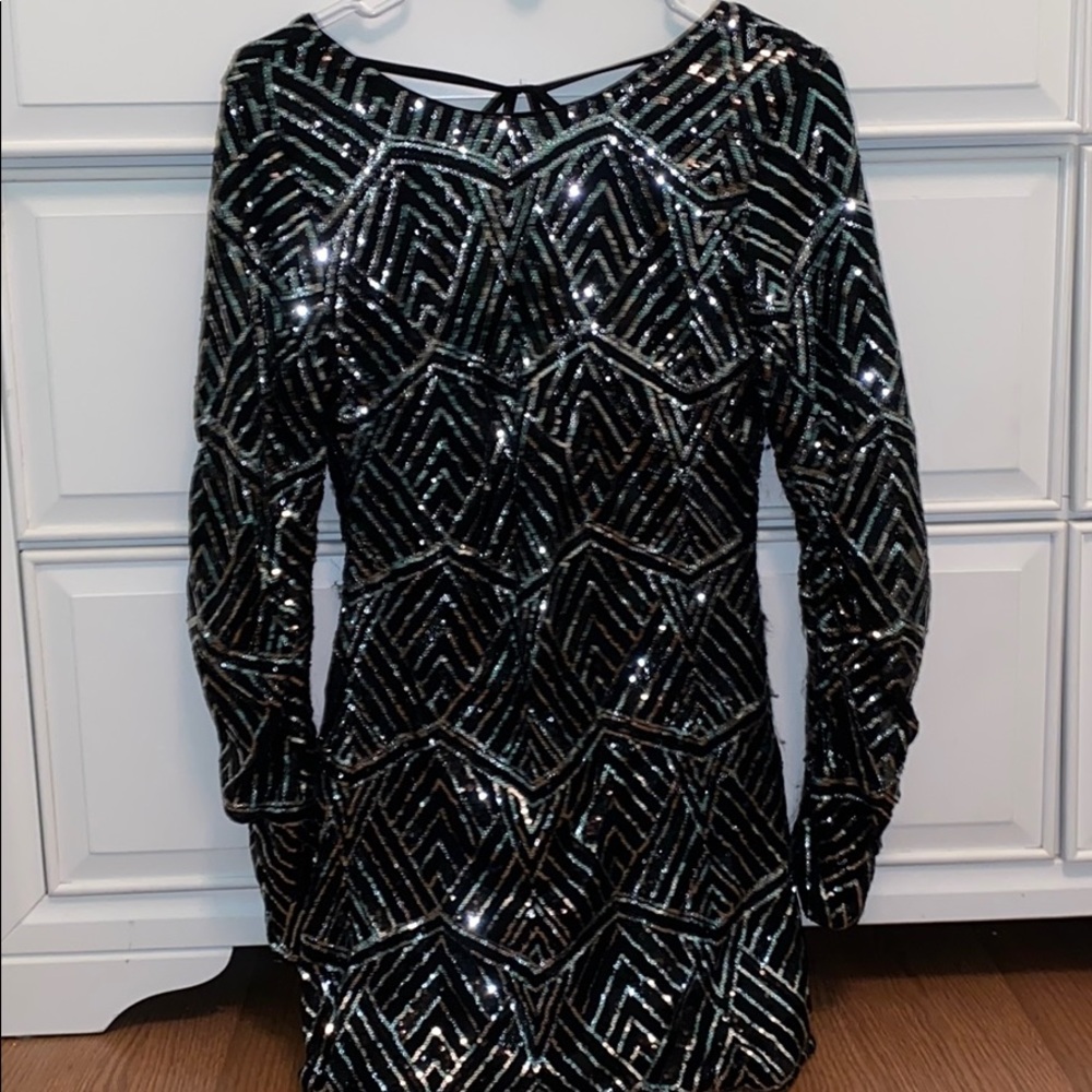 Black sequin dress